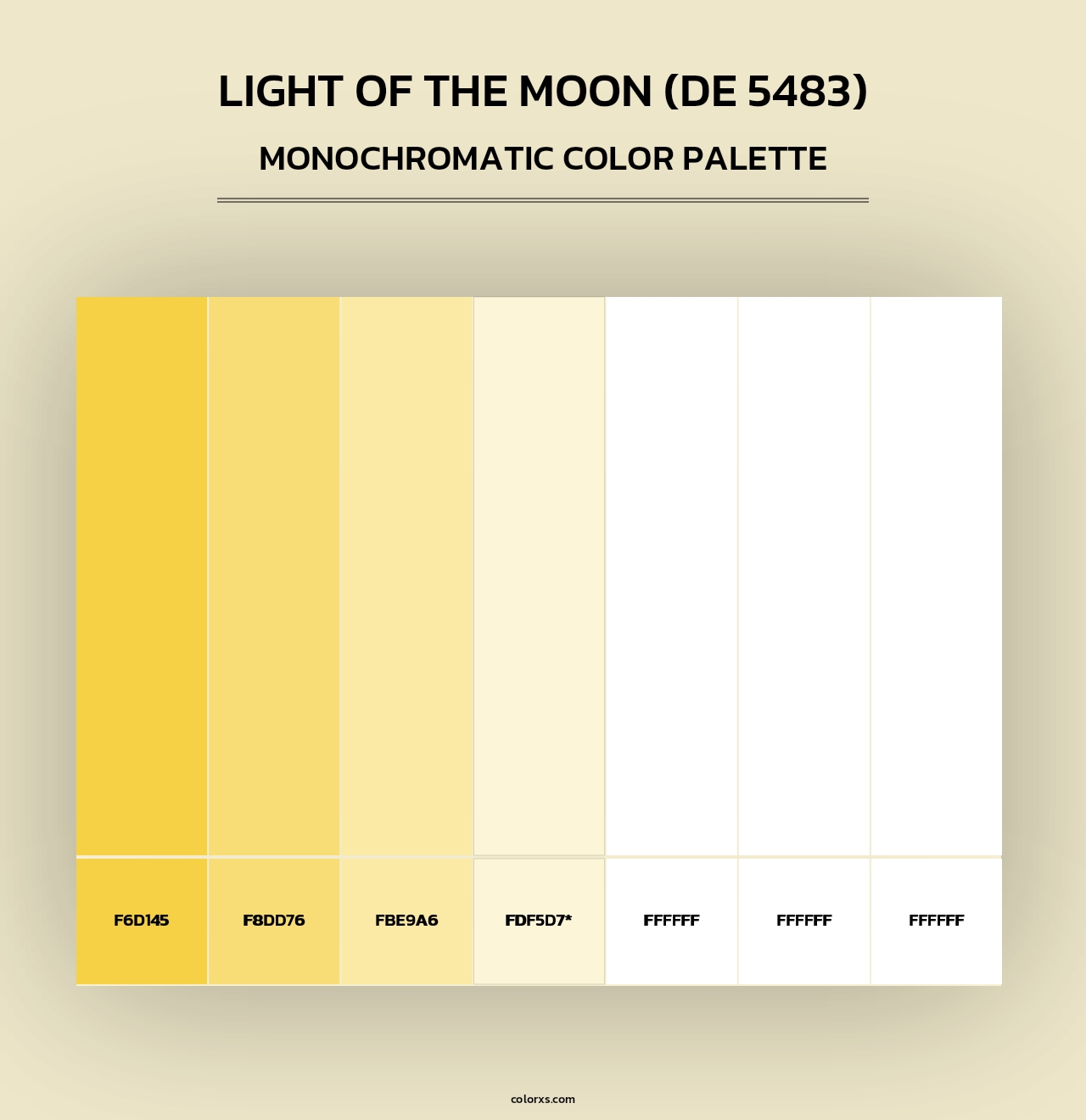 Light of the Moon (DE 5483) - Monochromatic Color Palette