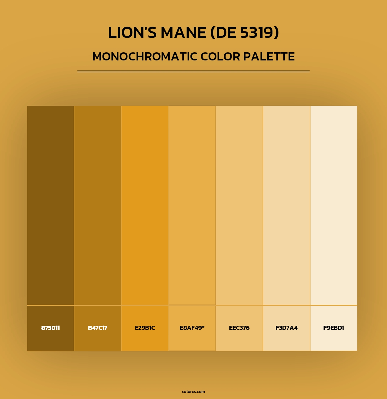 Lion's Mane (DE 5319) - Monochromatic Color Palette