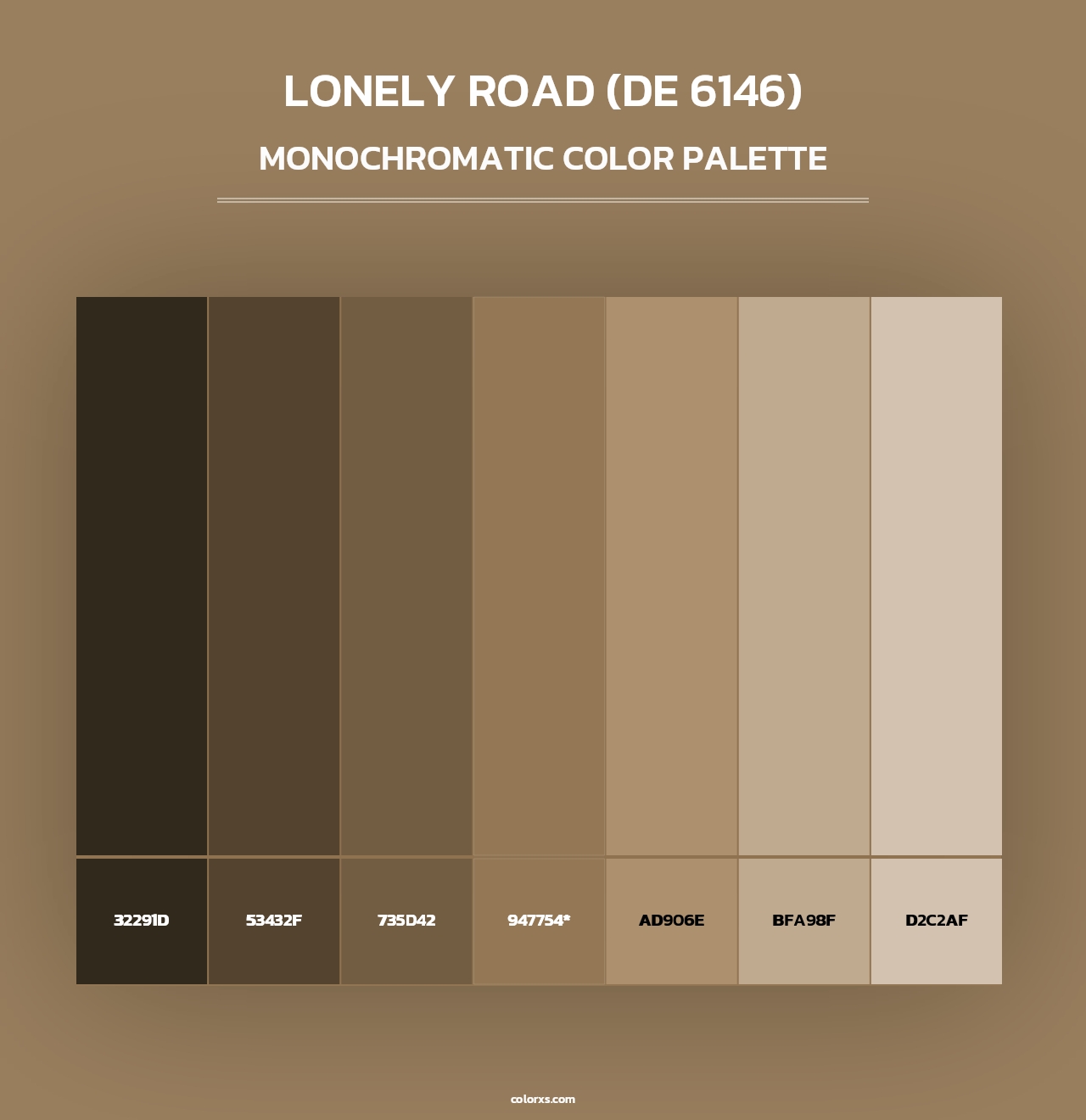Lonely Road (DE 6146) - Monochromatic Color Palette