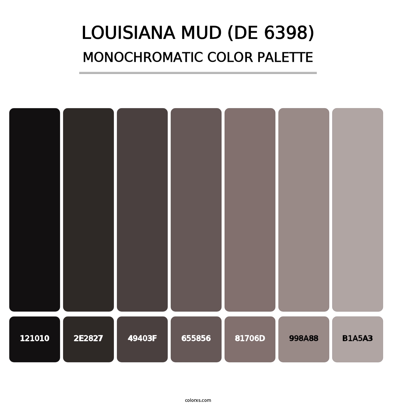 Louisiana Mud (DE 6398) - Monochromatic Color Palette