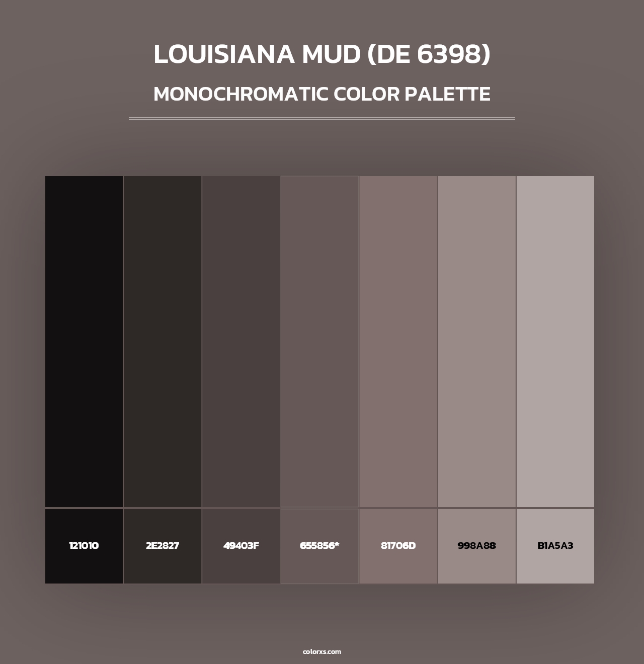 Louisiana Mud (DE 6398) - Monochromatic Color Palette