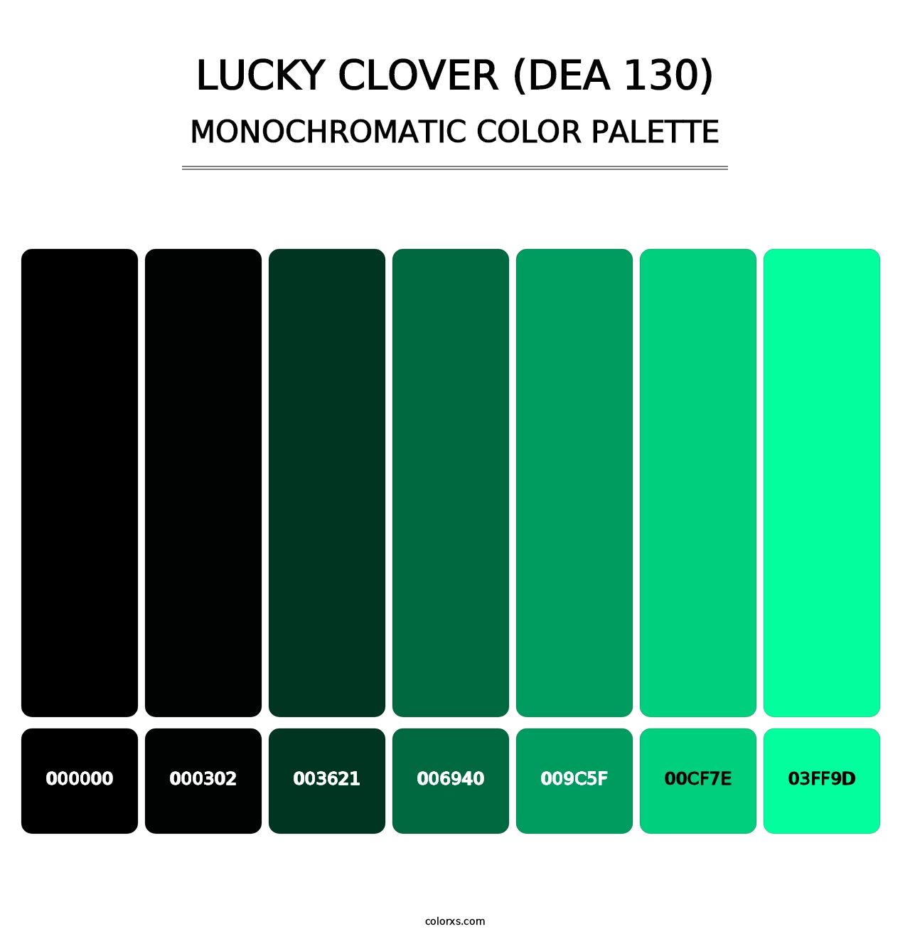 Lucky Clover (DEA 130) - Monochromatic Color Palette