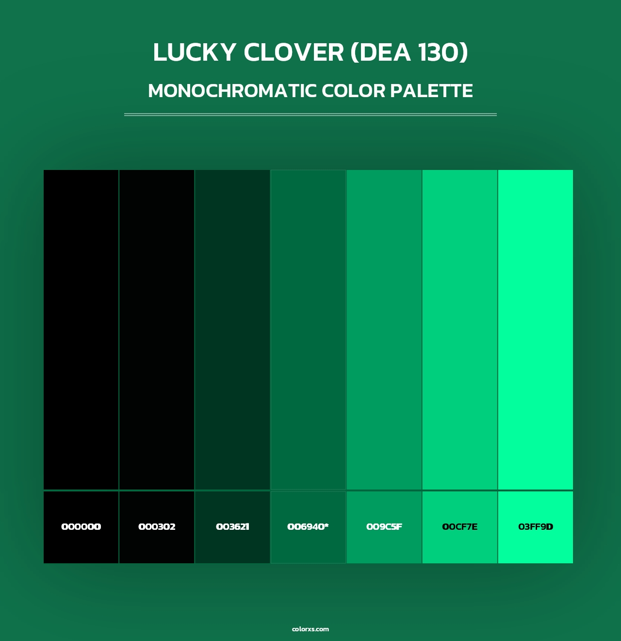 Lucky Clover (DEA 130) - Monochromatic Color Palette