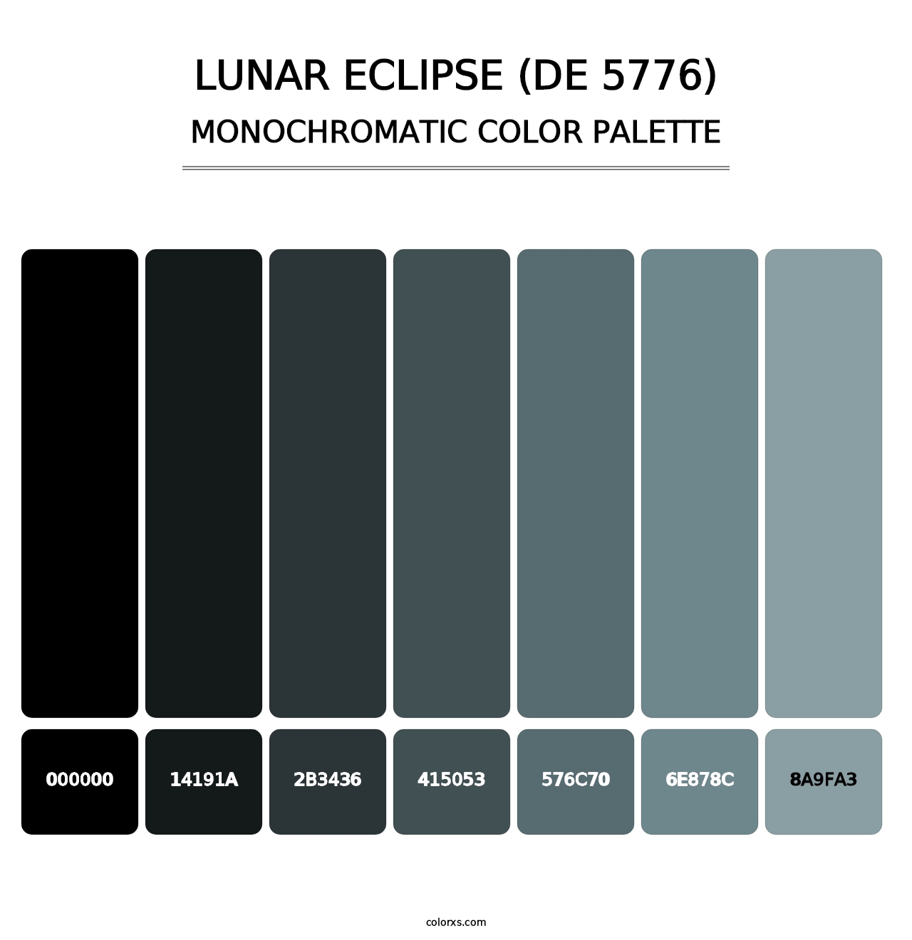 Lunar Eclipse (DE 5776) - Monochromatic Color Palette