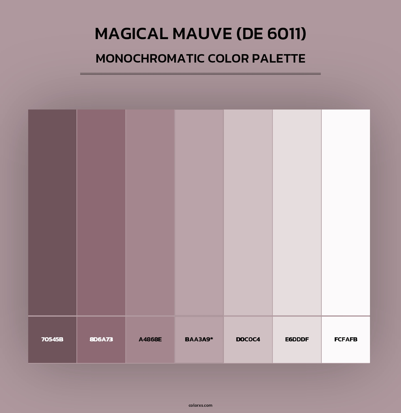 Magical Mauve (DE 6011) - Monochromatic Color Palette