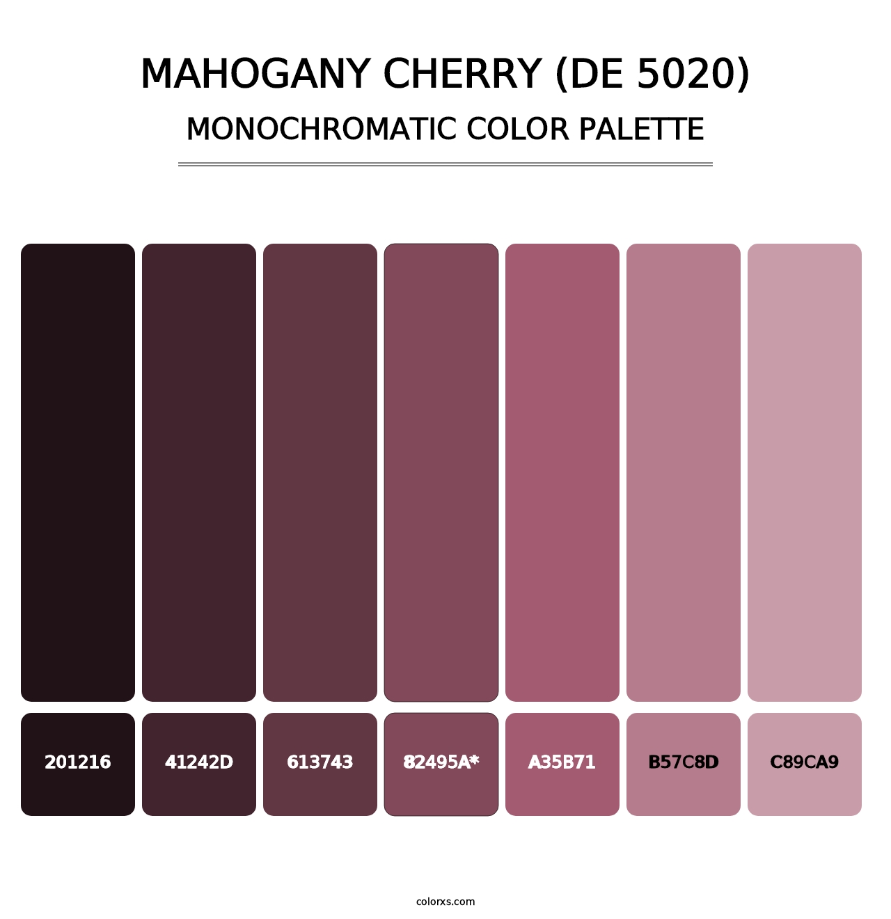 Mahogany Cherry (DE 5020) - Monochromatic Color Palette