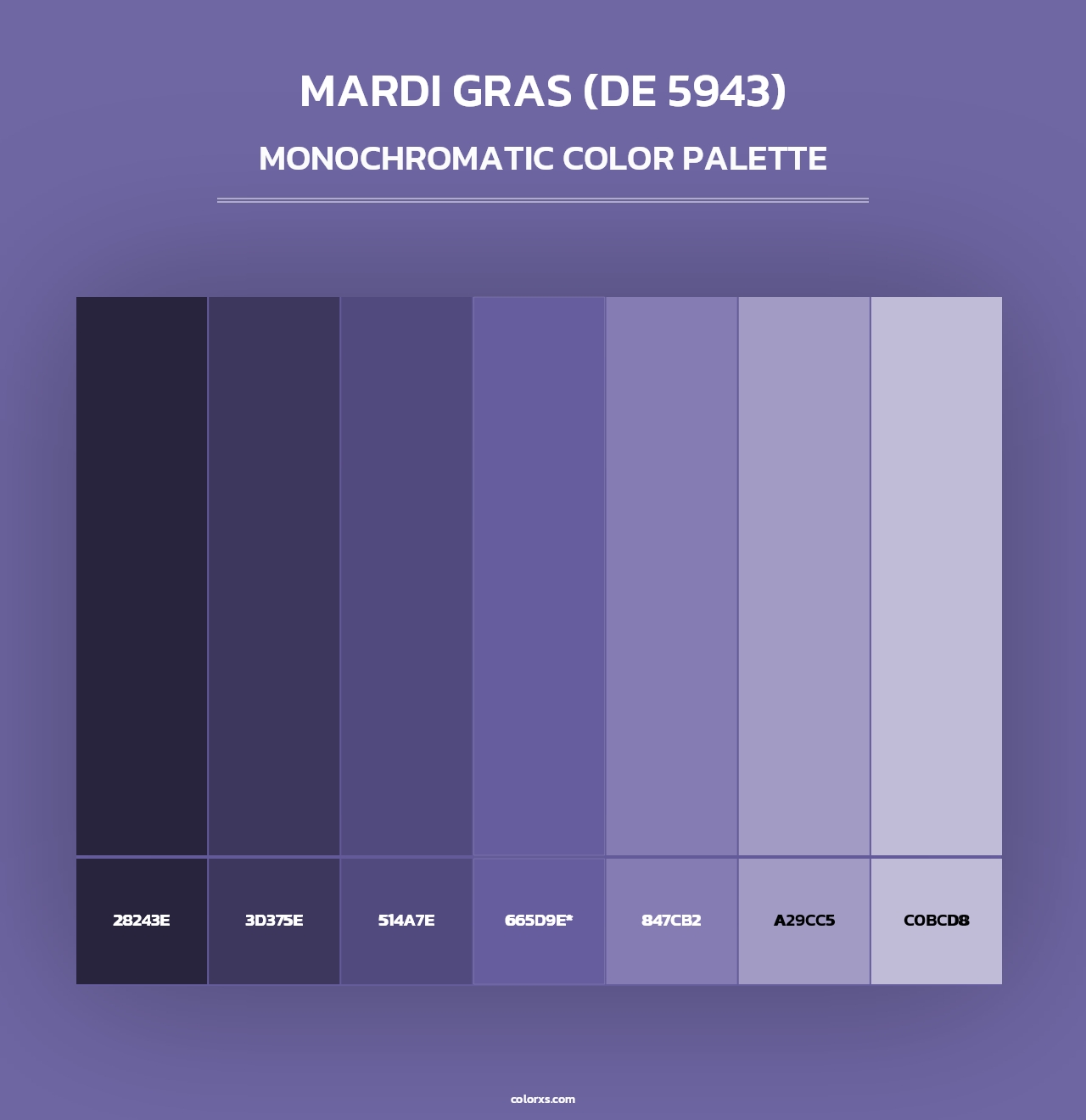 Mardi Gras (DE 5943) - Monochromatic Color Palette