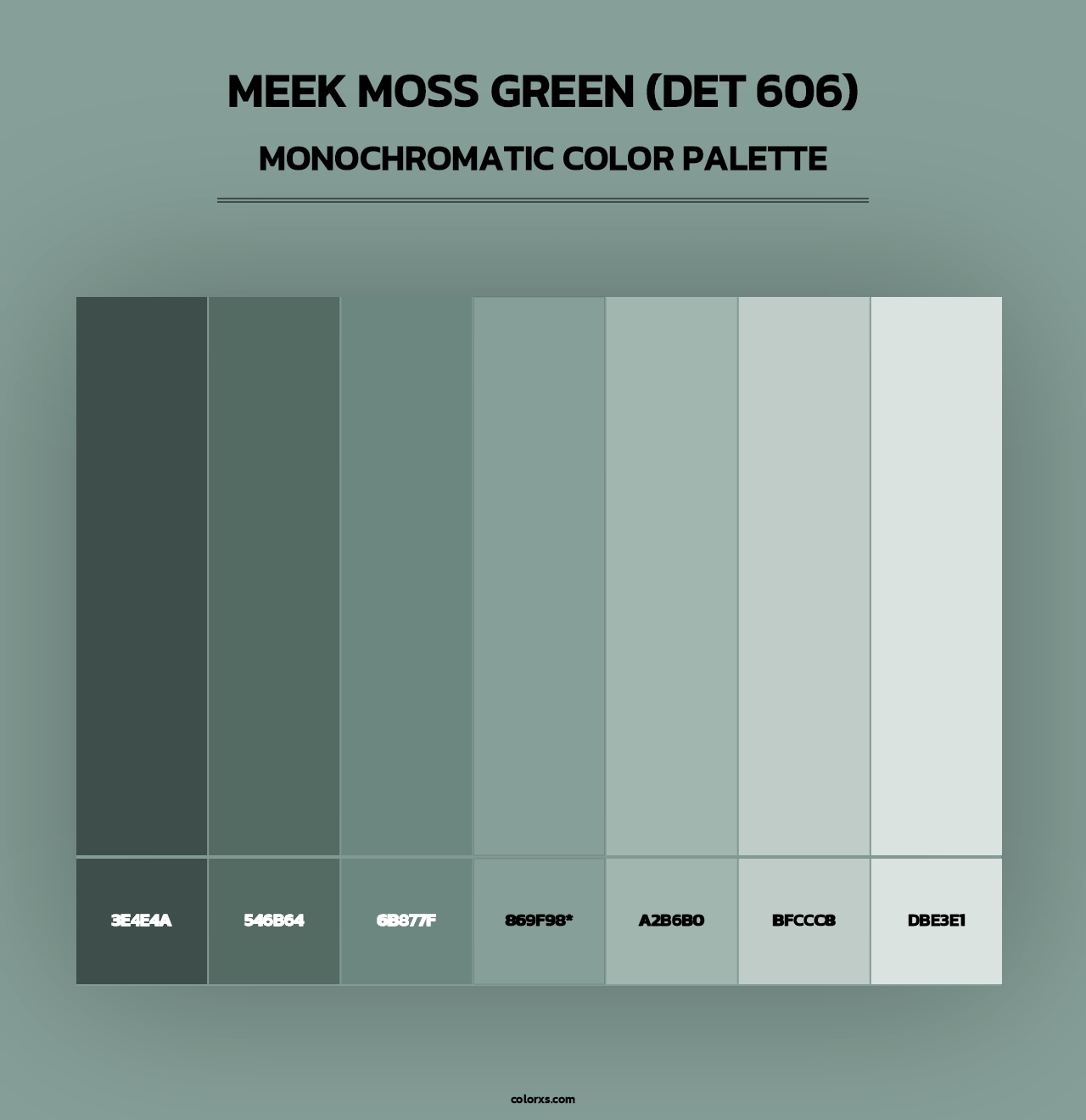 Meek Moss Green (DET 606) - Monochromatic Color Palette