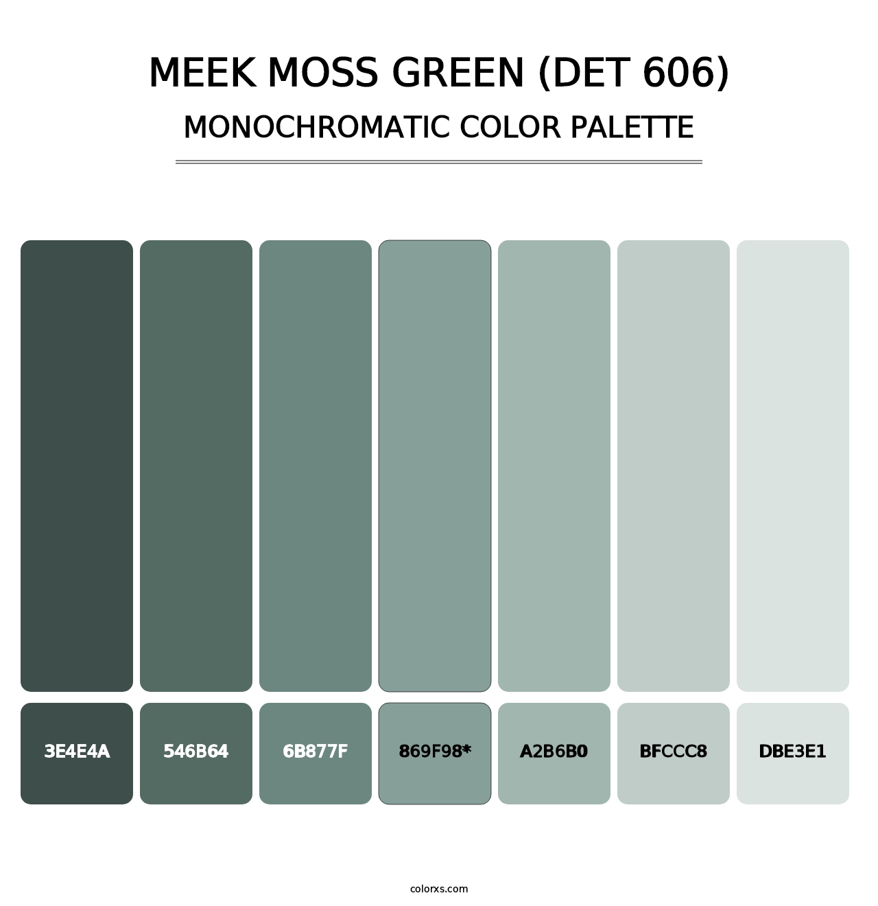 Meek Moss Green (DET 606) - Monochromatic Color Palette