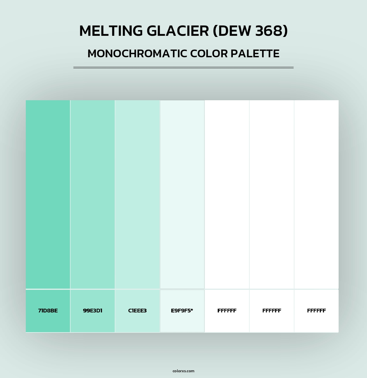 Melting Glacier (DEW 368) - Monochromatic Color Palette