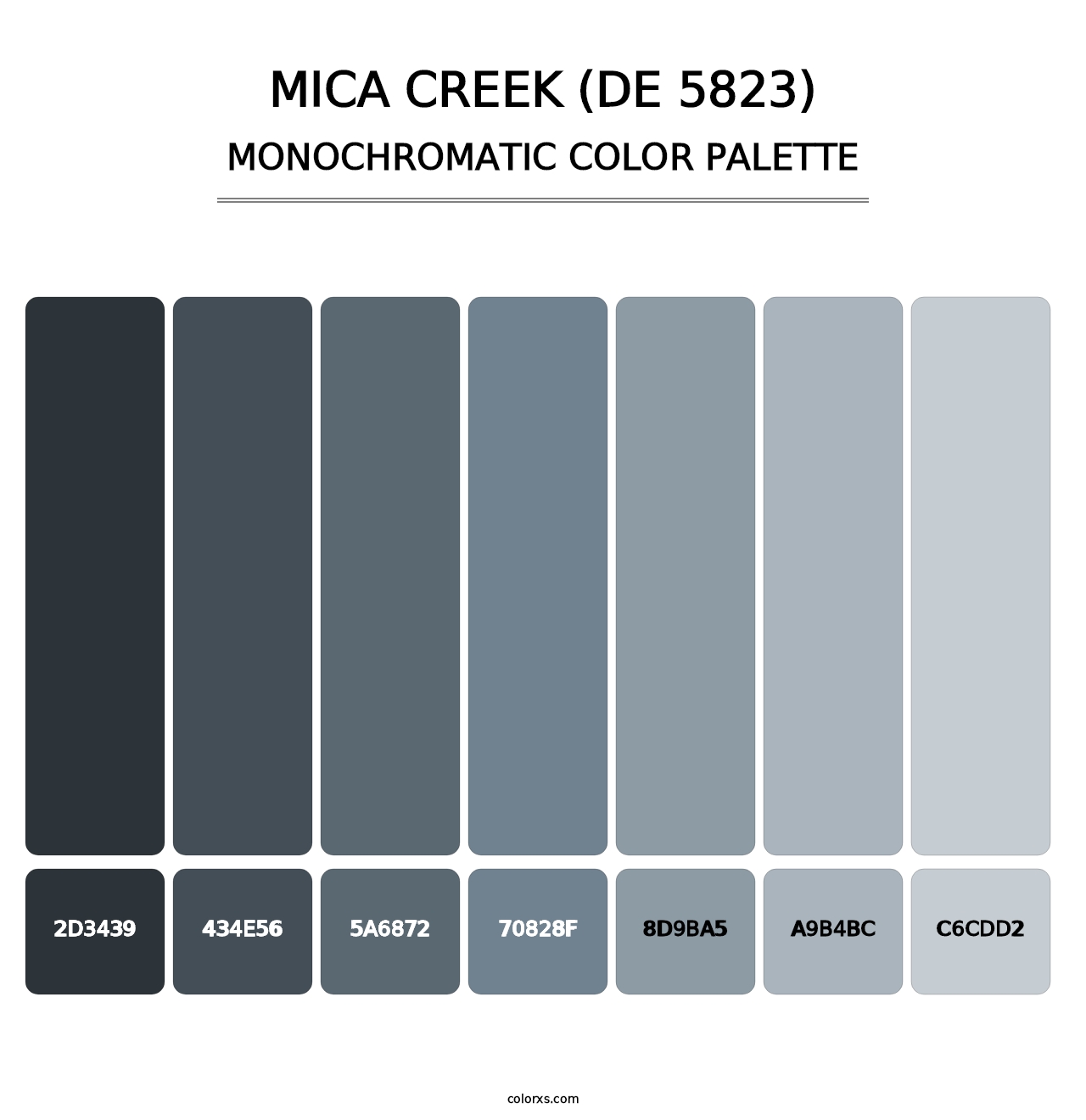 Mica Creek (DE 5823) - Monochromatic Color Palette