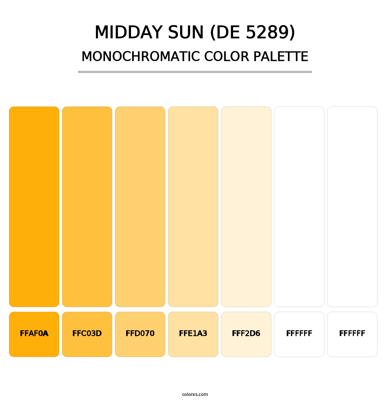 Midday Sun (DE 5289) - Monochromatic Color Palette