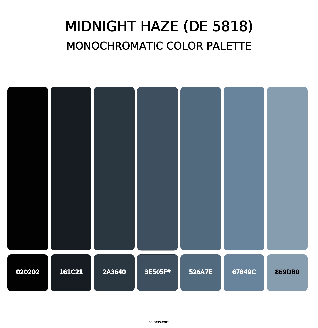 Midnight Haze (DE 5818) - Monochromatic Color Palette
