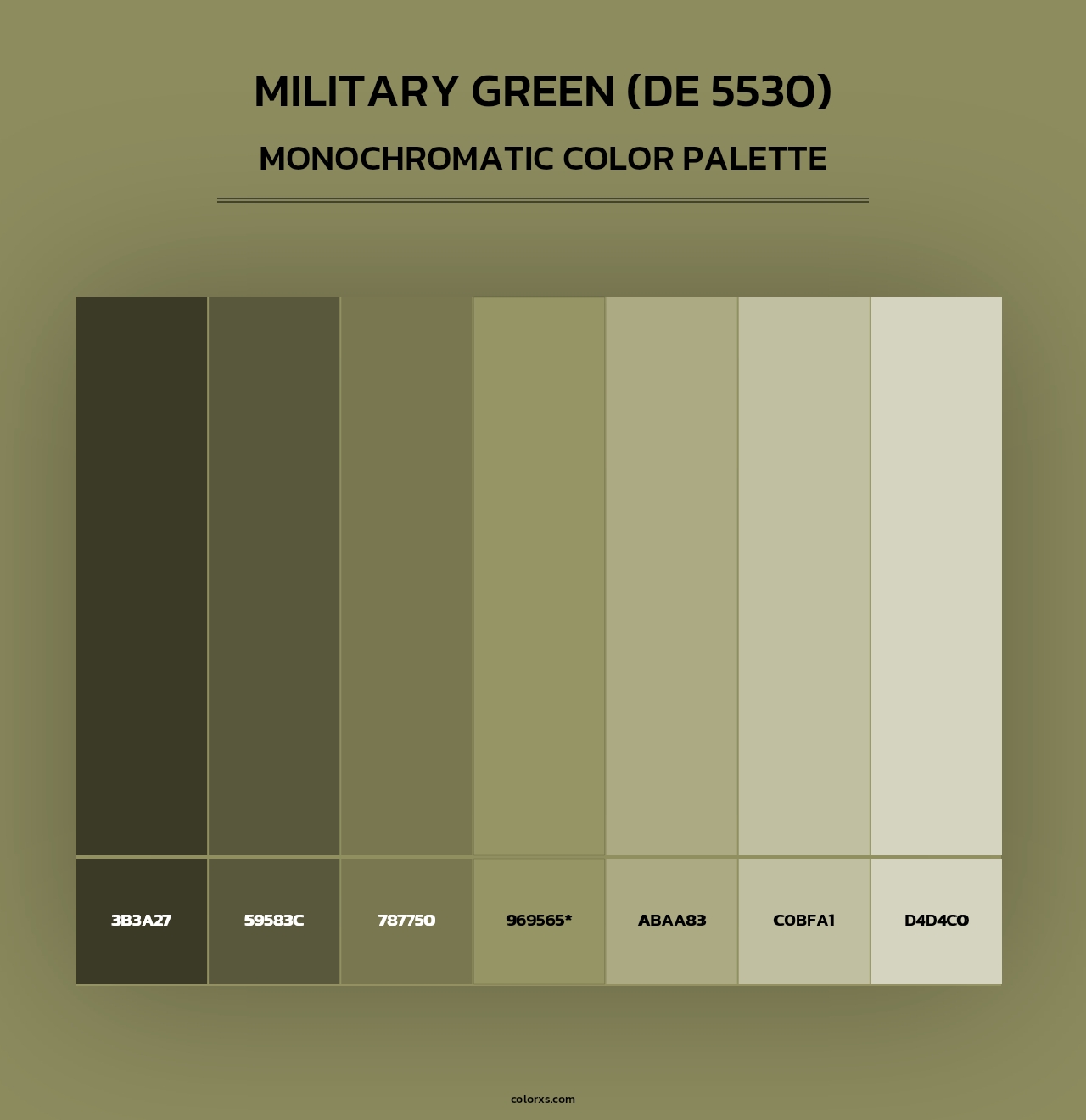 Military Green (DE 5530) - Monochromatic Color Palette