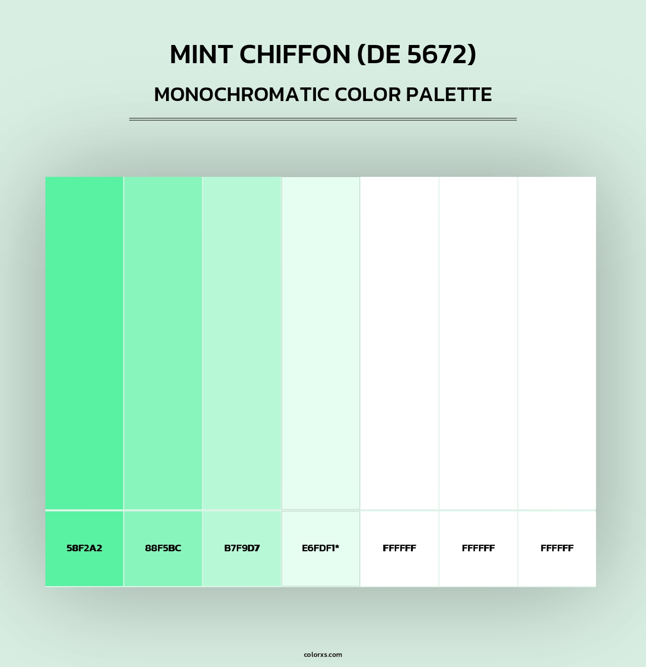 Mint Chiffon (DE 5672) - Monochromatic Color Palette