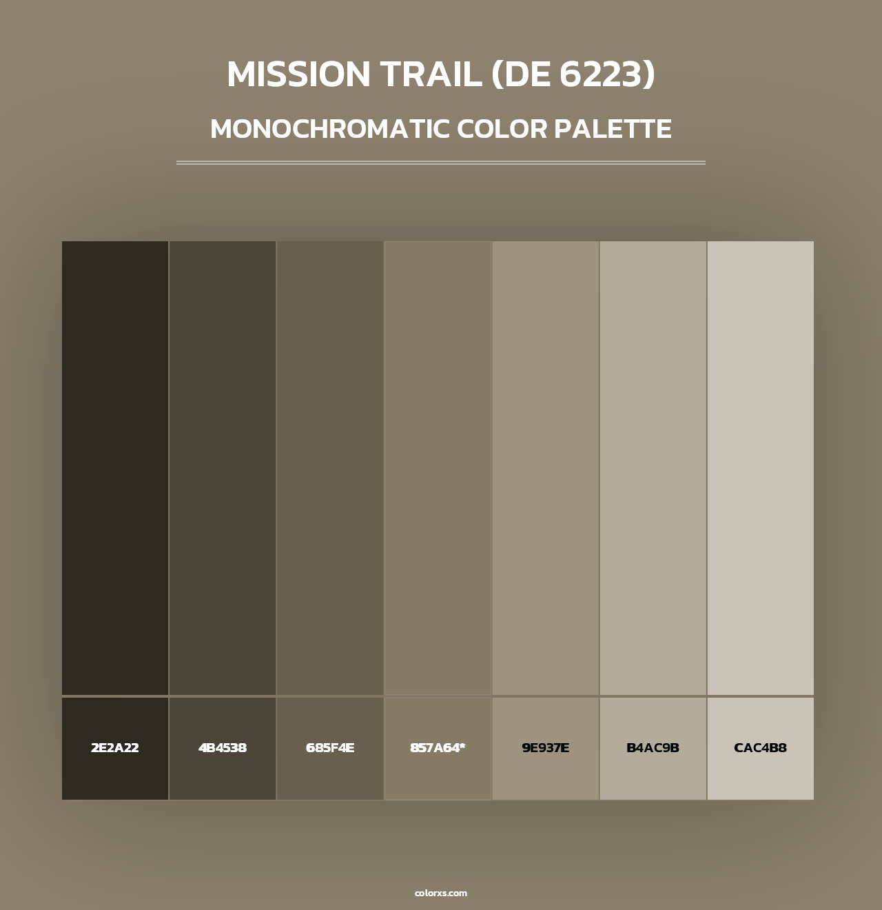 Mission Trail (DE 6223) - Monochromatic Color Palette