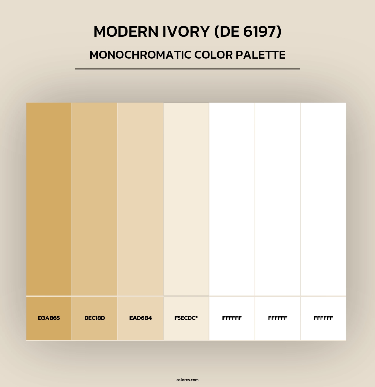 Modern Ivory (DE 6197) - Monochromatic Color Palette