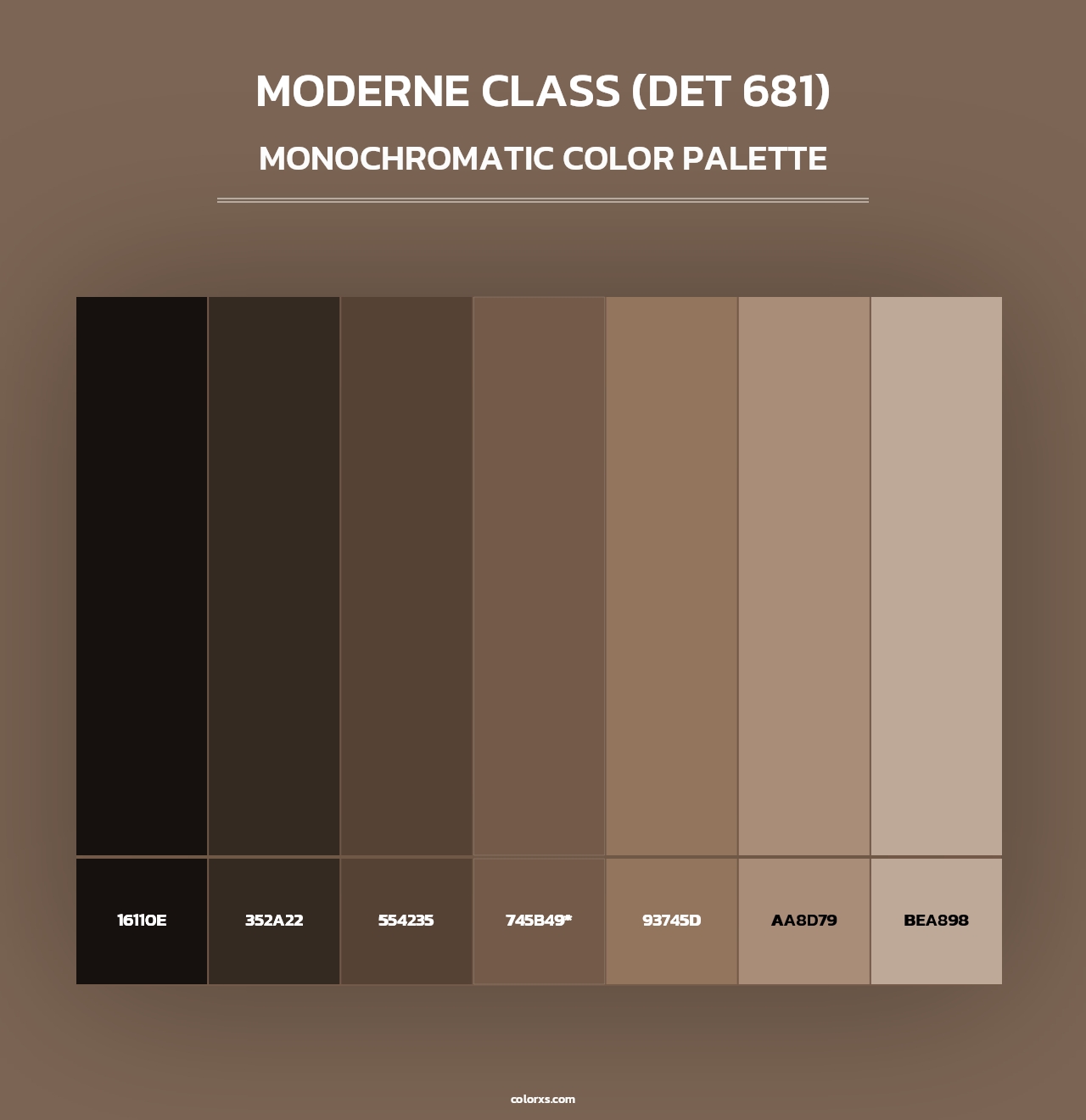Moderne Class (DET 681) - Monochromatic Color Palette