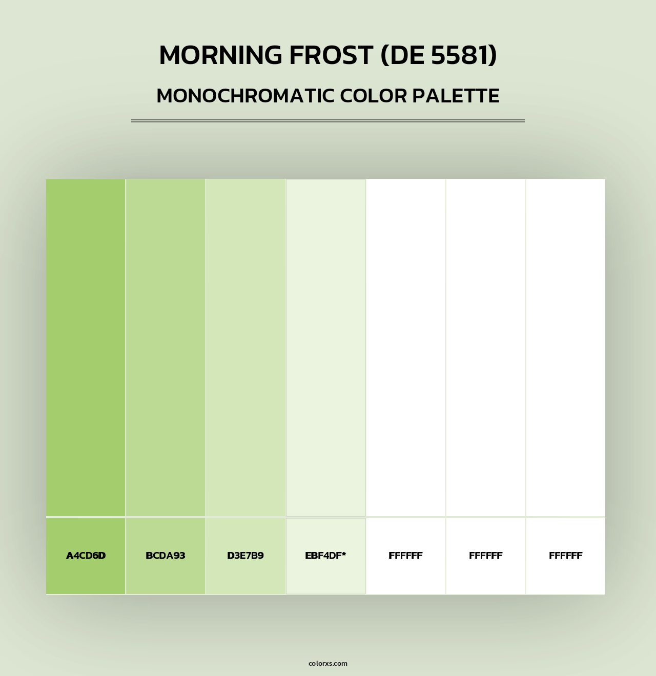 Morning Frost (DE 5581) - Monochromatic Color Palette