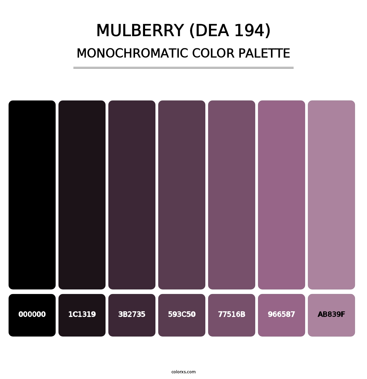 Mulberry (DEA 194) - Monochromatic Color Palette