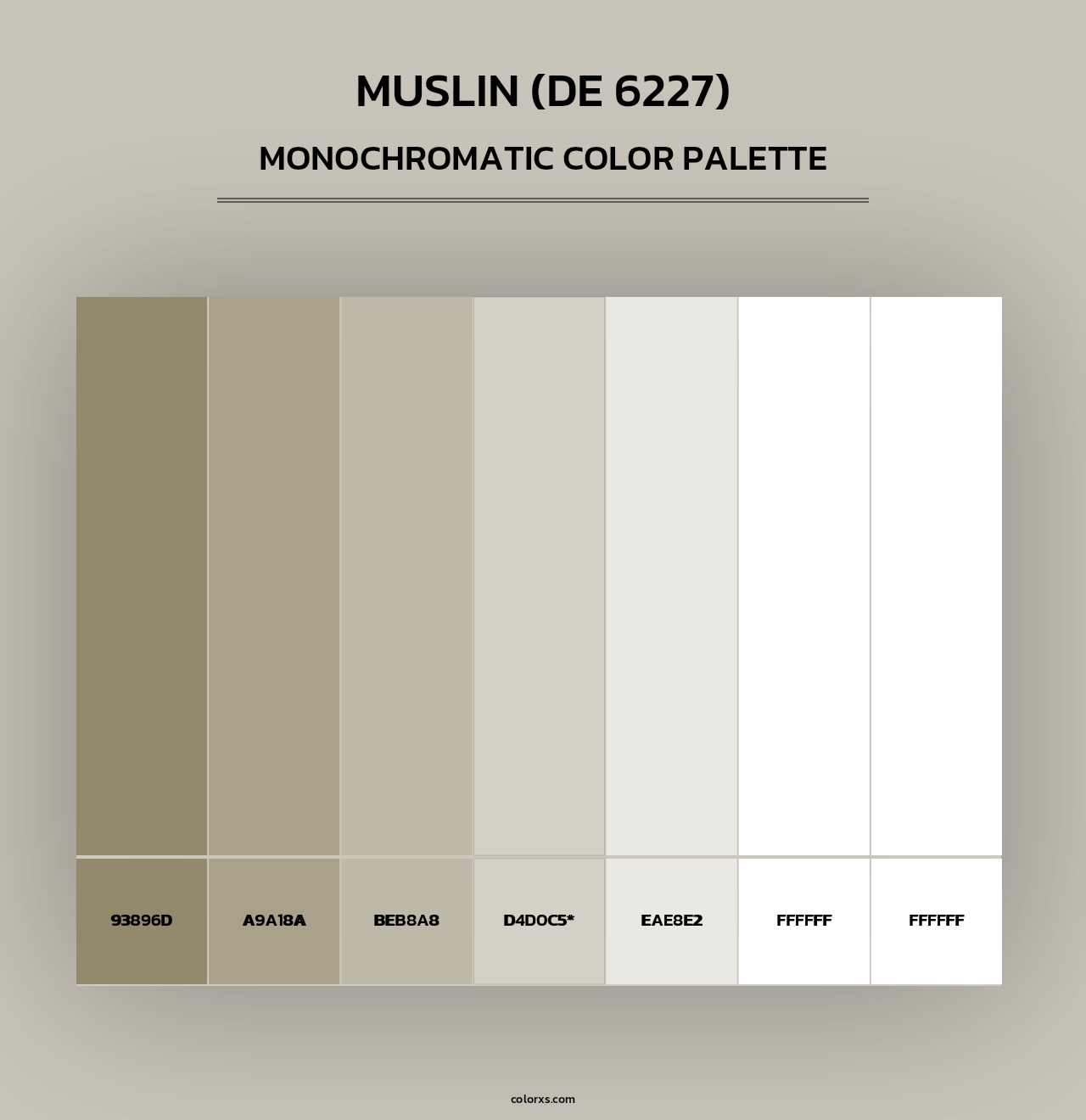 Muslin (DE 6227) - Monochromatic Color Palette