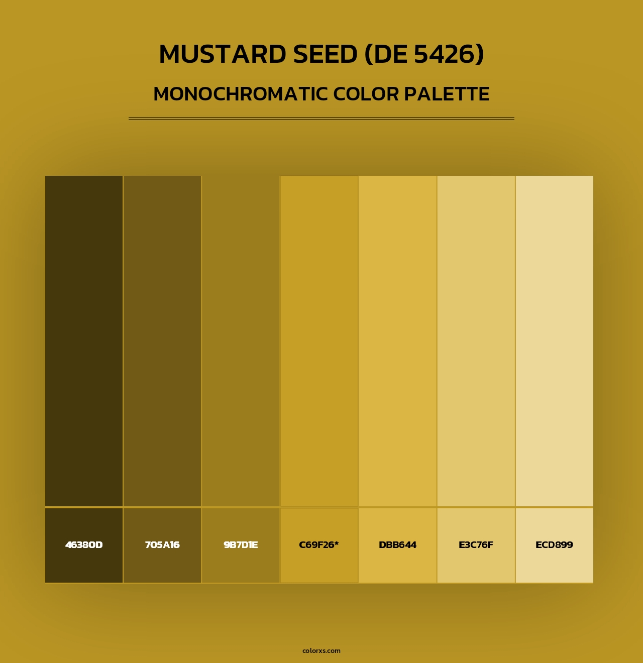 Mustard Seed (DE 5426) - Monochromatic Color Palette