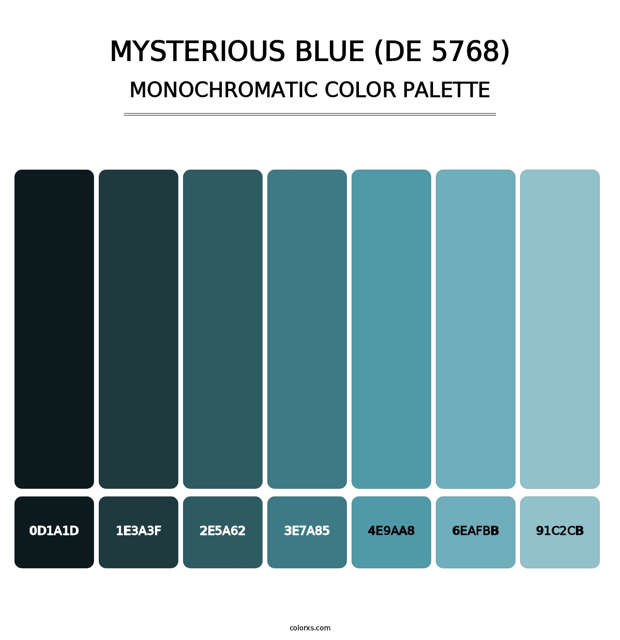 Mysterious Blue (DE 5768) - Monochromatic Color Palette