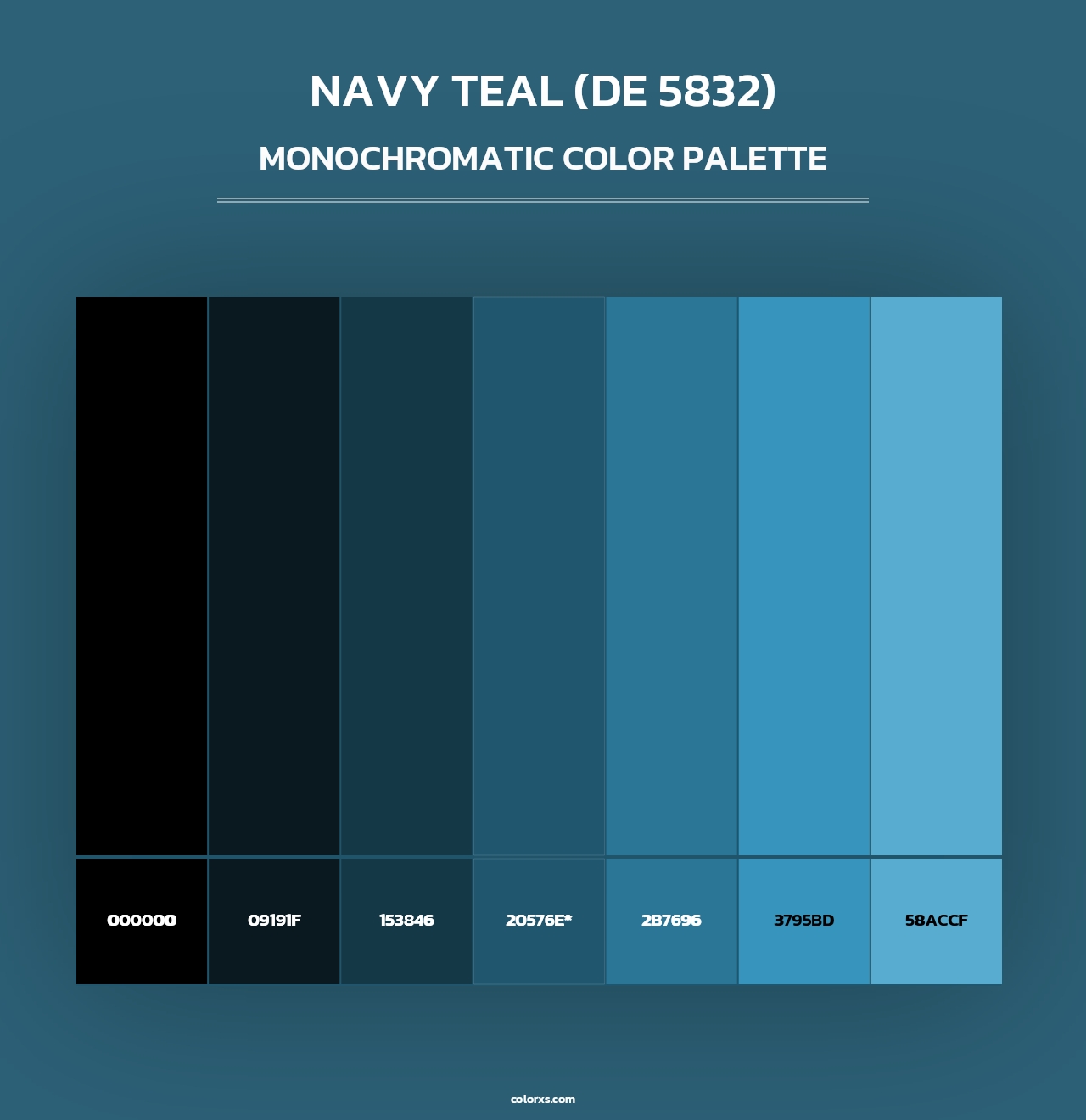 Navy Teal (DE 5832) - Monochromatic Color Palette