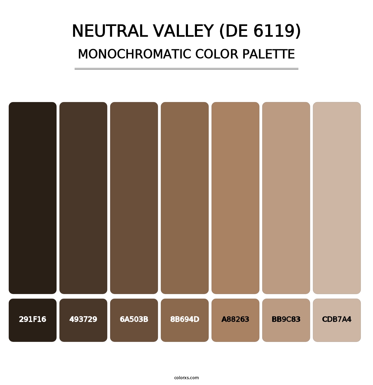 Neutral Valley (DE 6119) - Monochromatic Color Palette