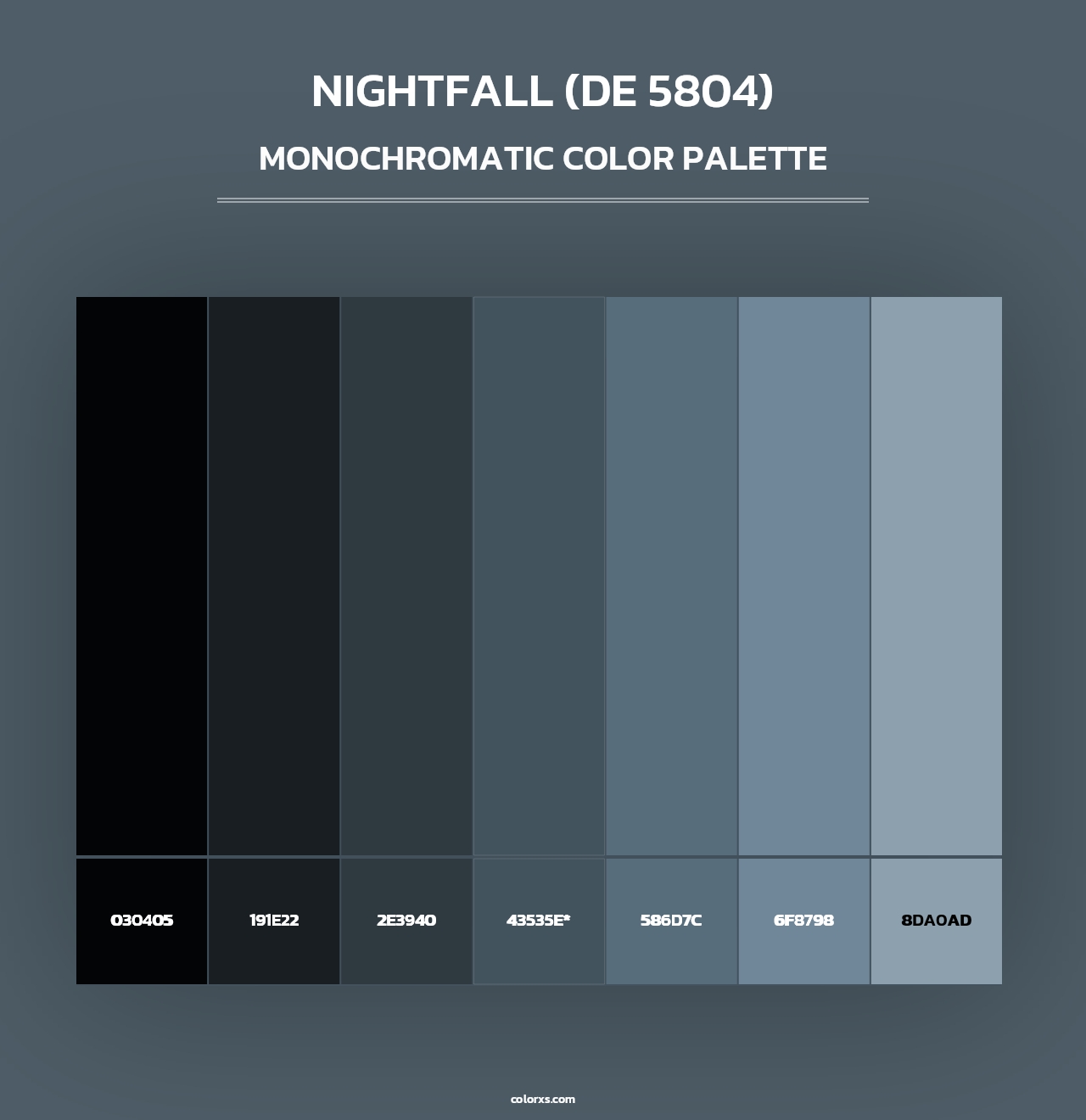 Nightfall (DE 5804) - Monochromatic Color Palette
