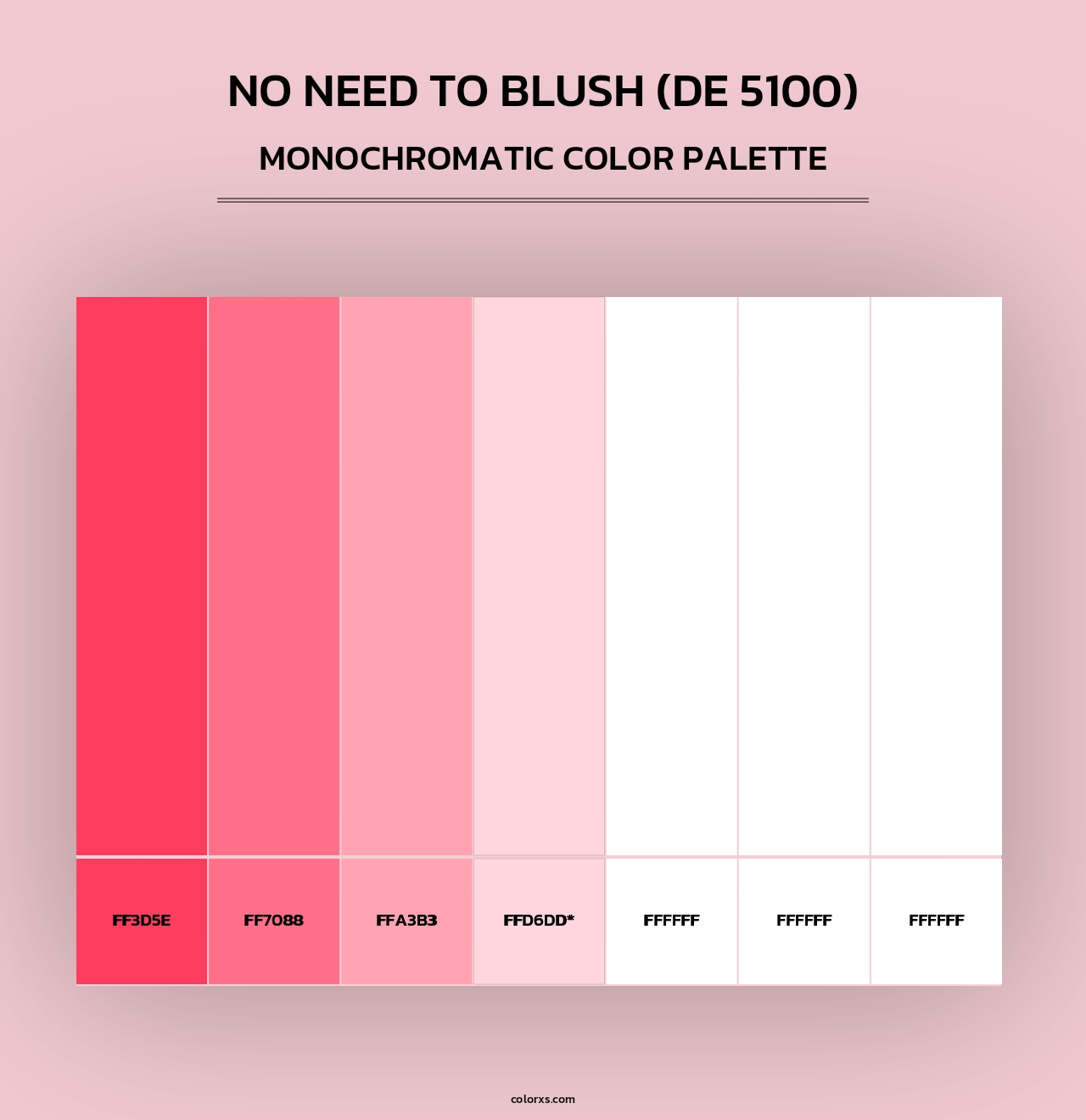 No Need to Blush (DE 5100) - Monochromatic Color Palette
