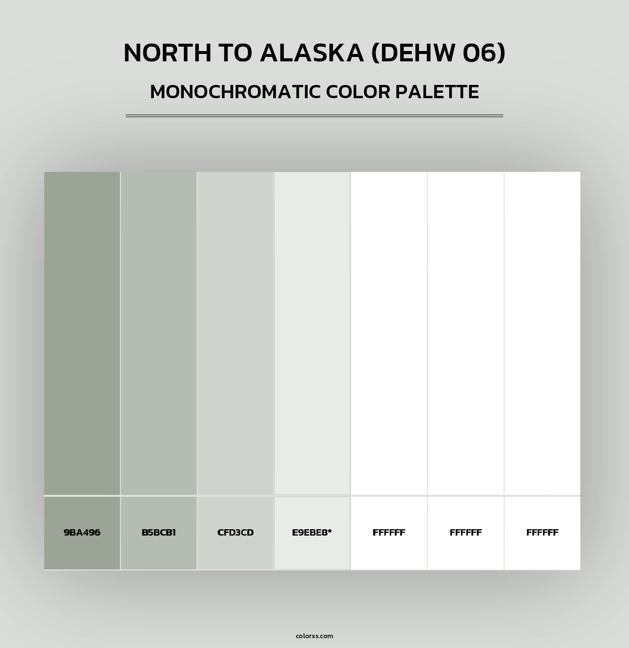 North To Alaska (DEHW 06) - Monochromatic Color Palette