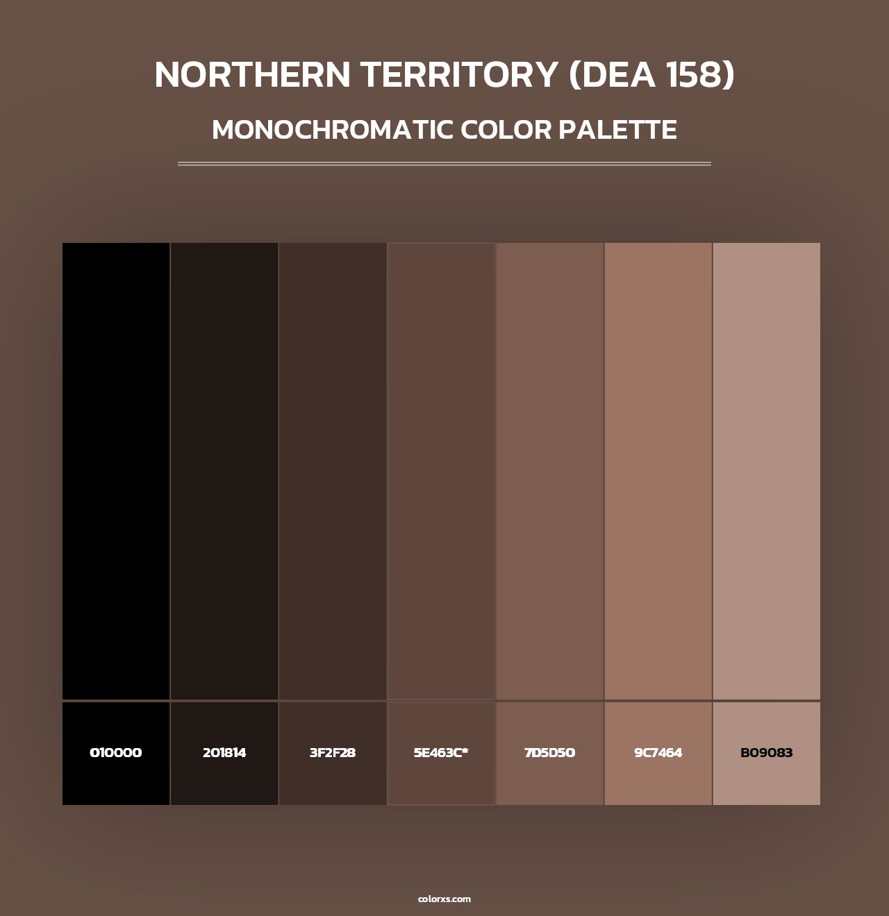 Northern Territory (DEA 158) - Monochromatic Color Palette