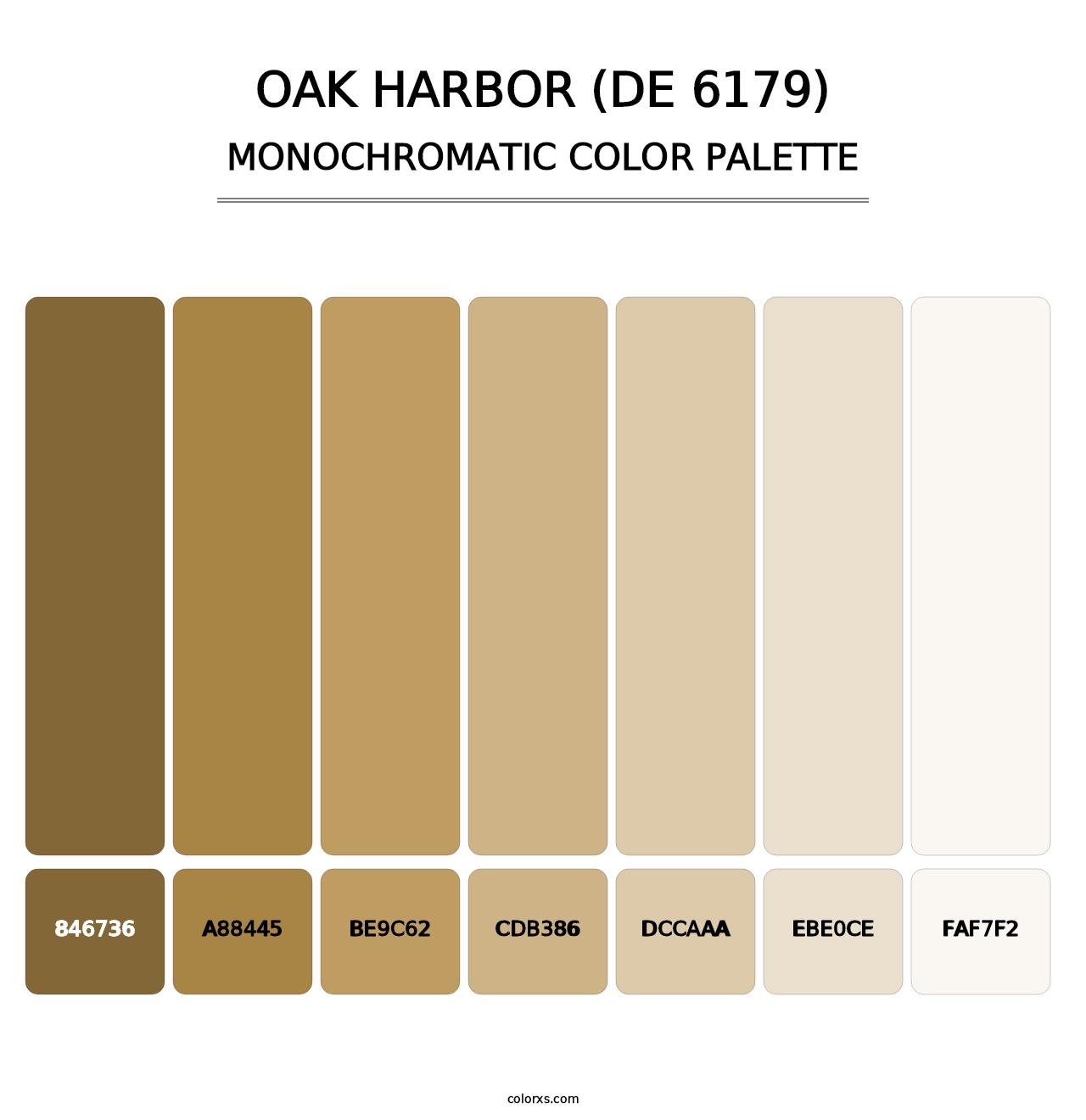 Oak Harbor (DE 6179) - Monochromatic Color Palette