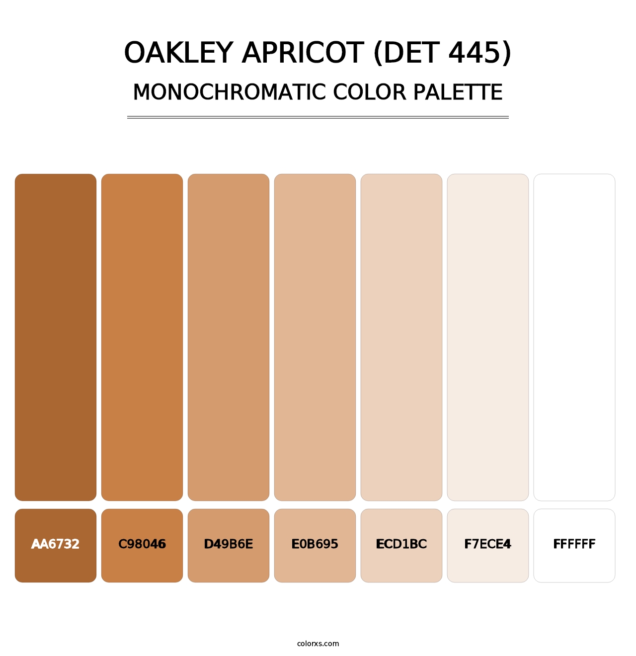 Oakley Apricot (DET 445) - Monochromatic Color Palette