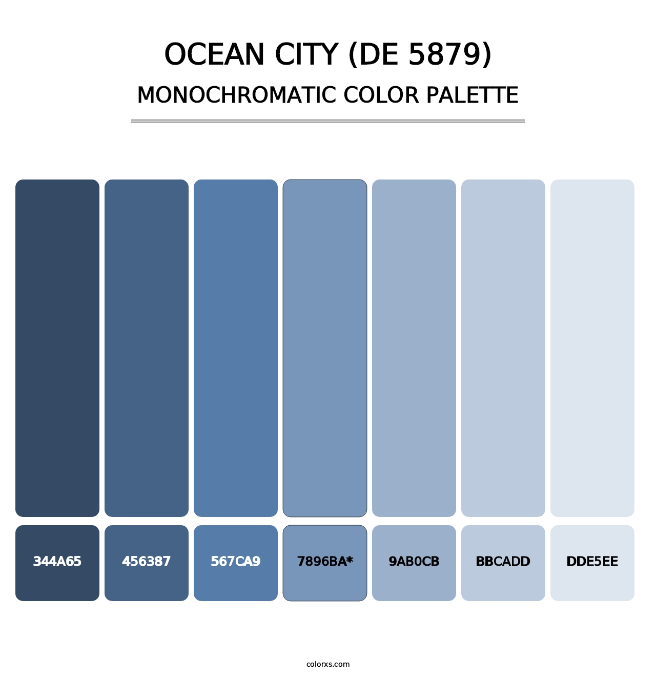 Ocean City (DE 5879) - Monochromatic Color Palette