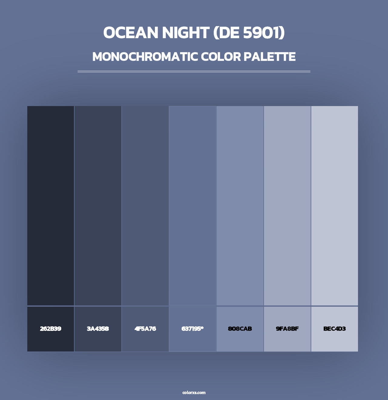 Ocean Night (DE 5901) - Monochromatic Color Palette