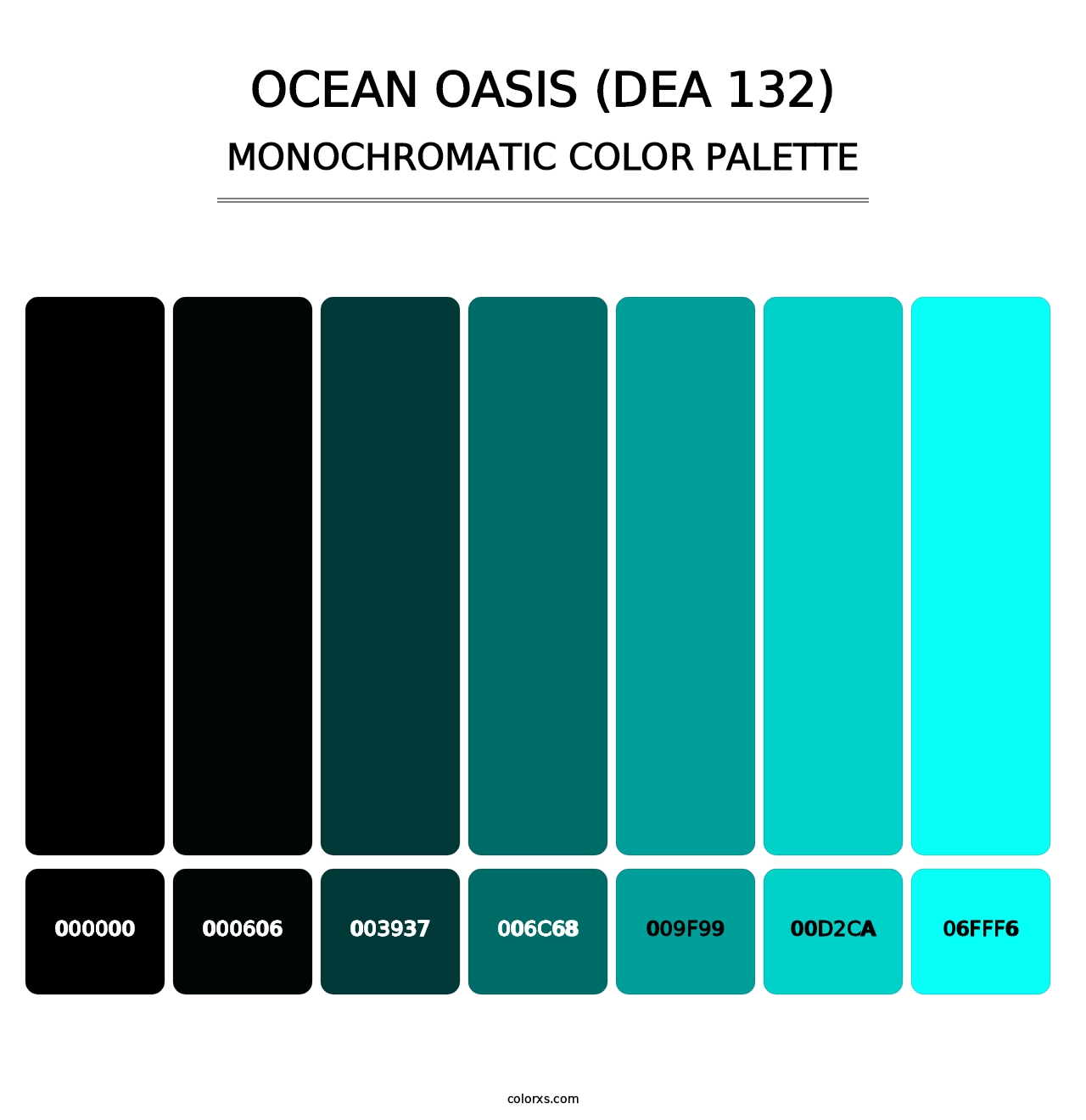 Ocean Oasis (DEA 132) - Monochromatic Color Palette