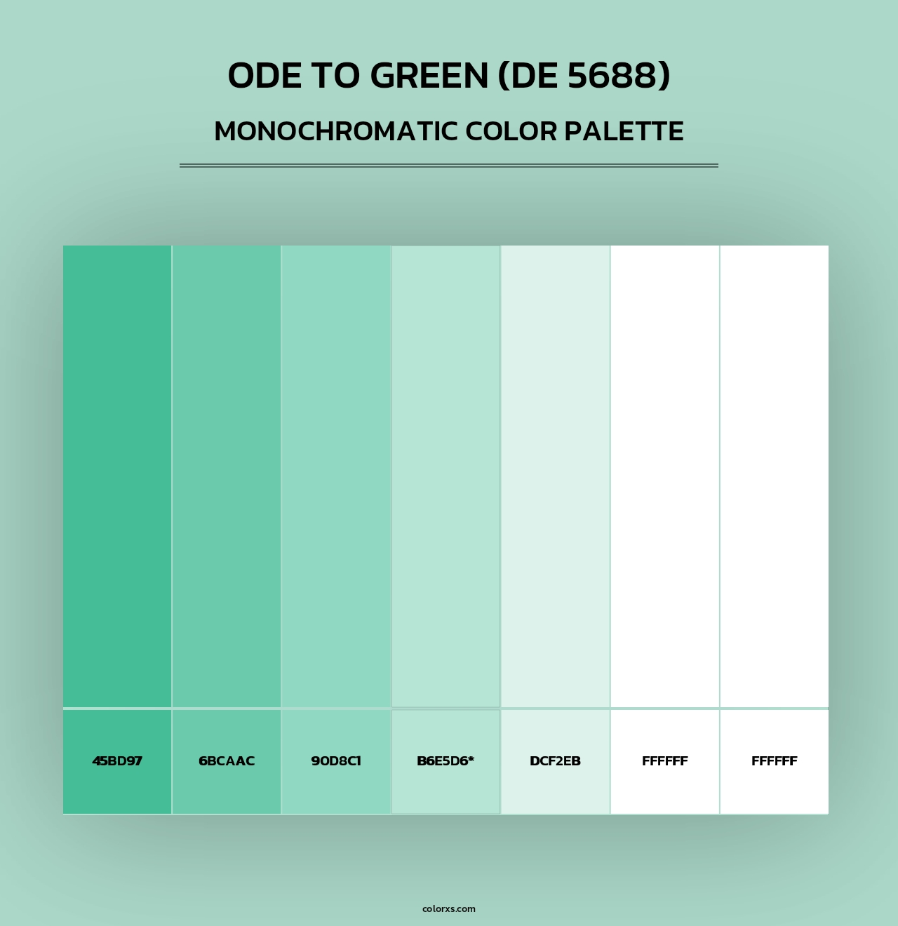 Ode to Green (DE 5688) - Monochromatic Color Palette