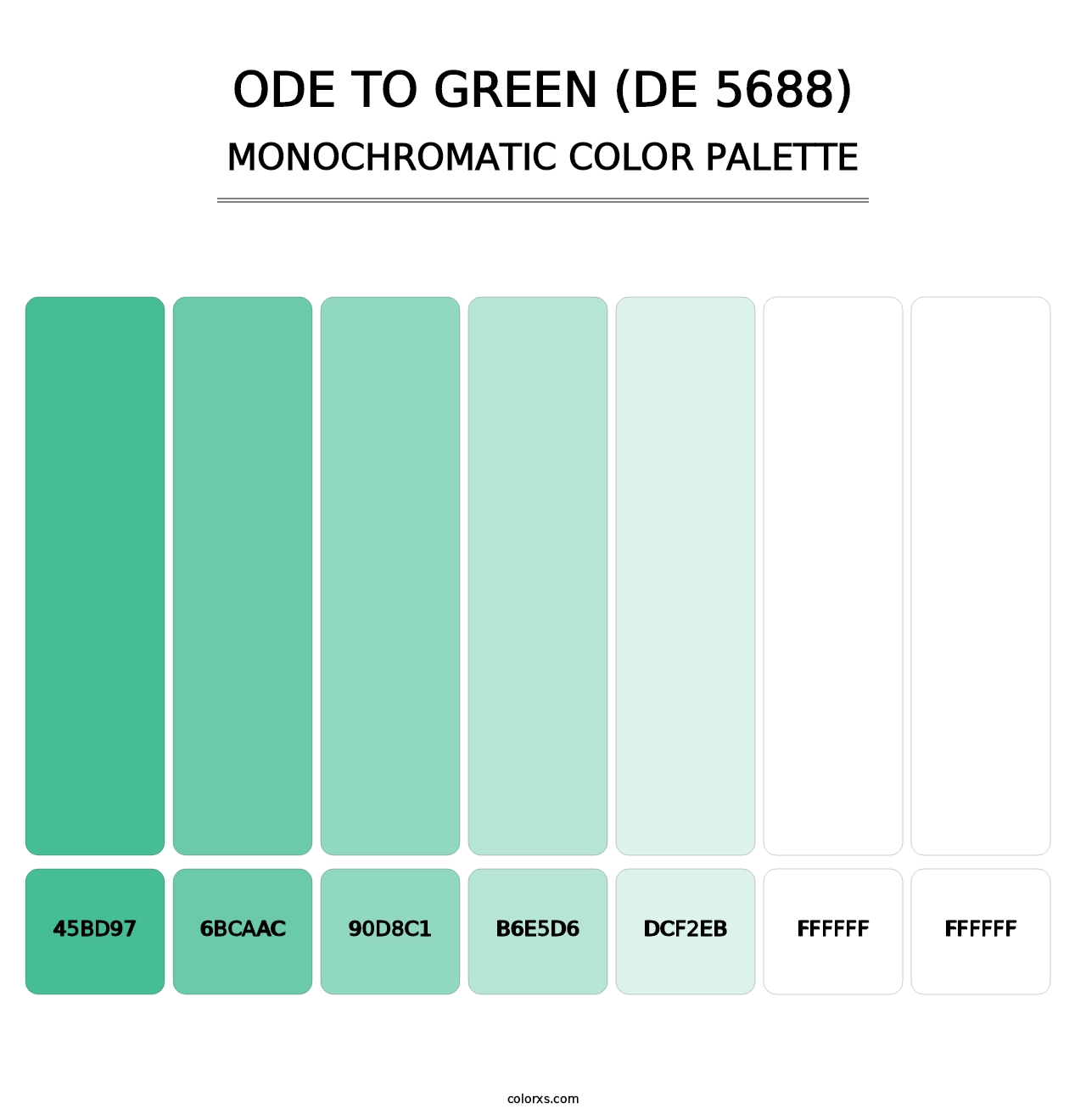 Ode to Green (DE 5688) - Monochromatic Color Palette