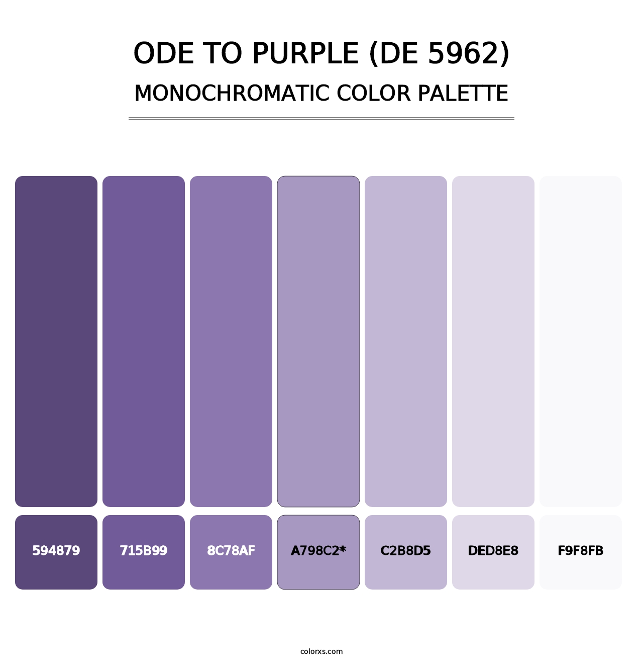 Ode to Purple (DE 5962) - Monochromatic Color Palette