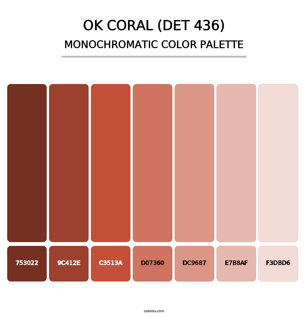 OK Coral (DET 436) - Monochromatic Color Palette