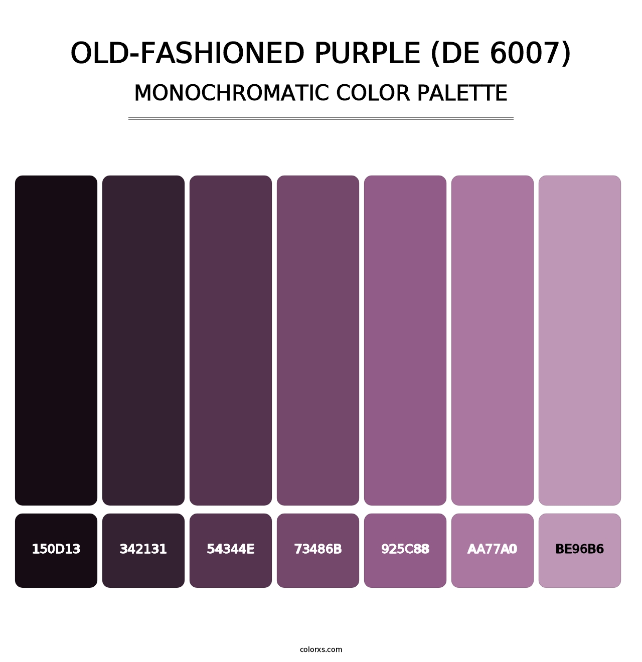 Old-Fashioned Purple (DE 6007) - Monochromatic Color Palette