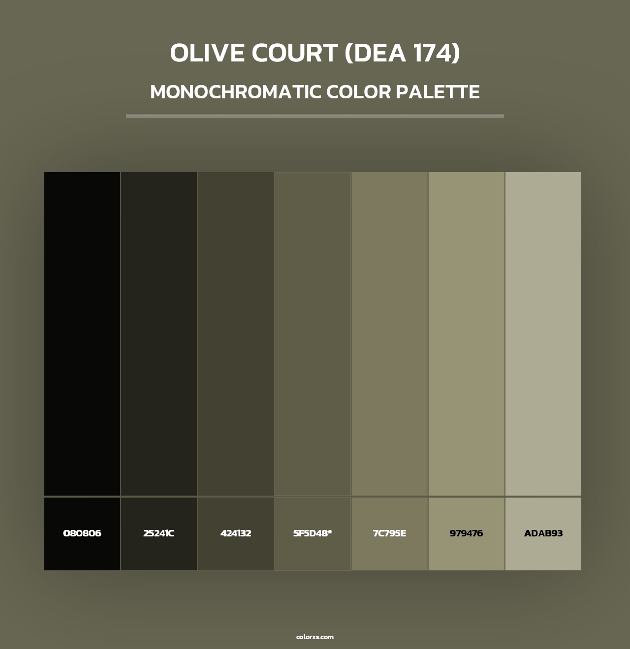 Olive Court (DEA 174) - Monochromatic Color Palette