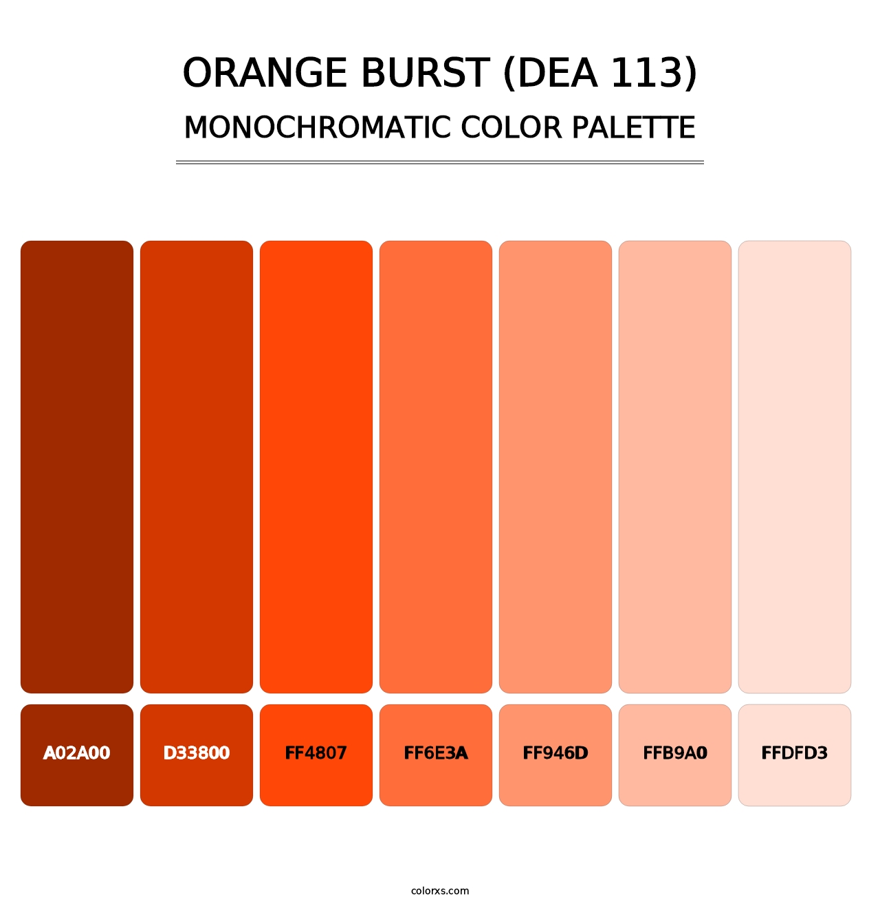 Orange Burst (DEA 113) - Monochromatic Color Palette