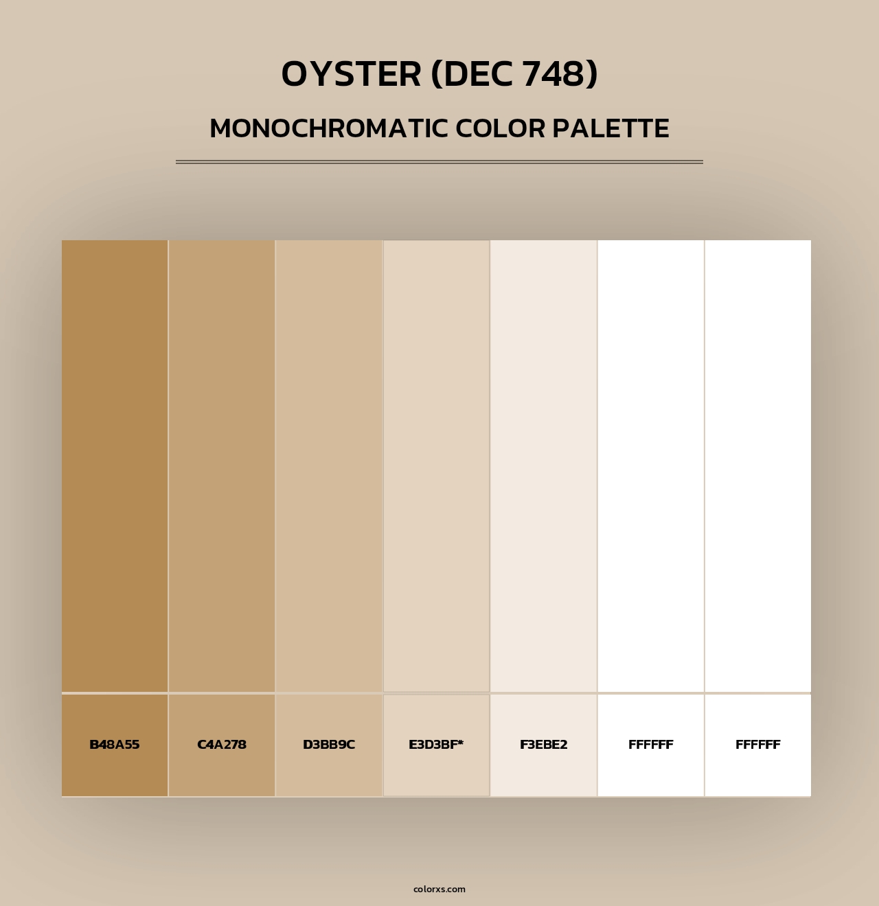 Oyster (DEC 748) - Monochromatic Color Palette