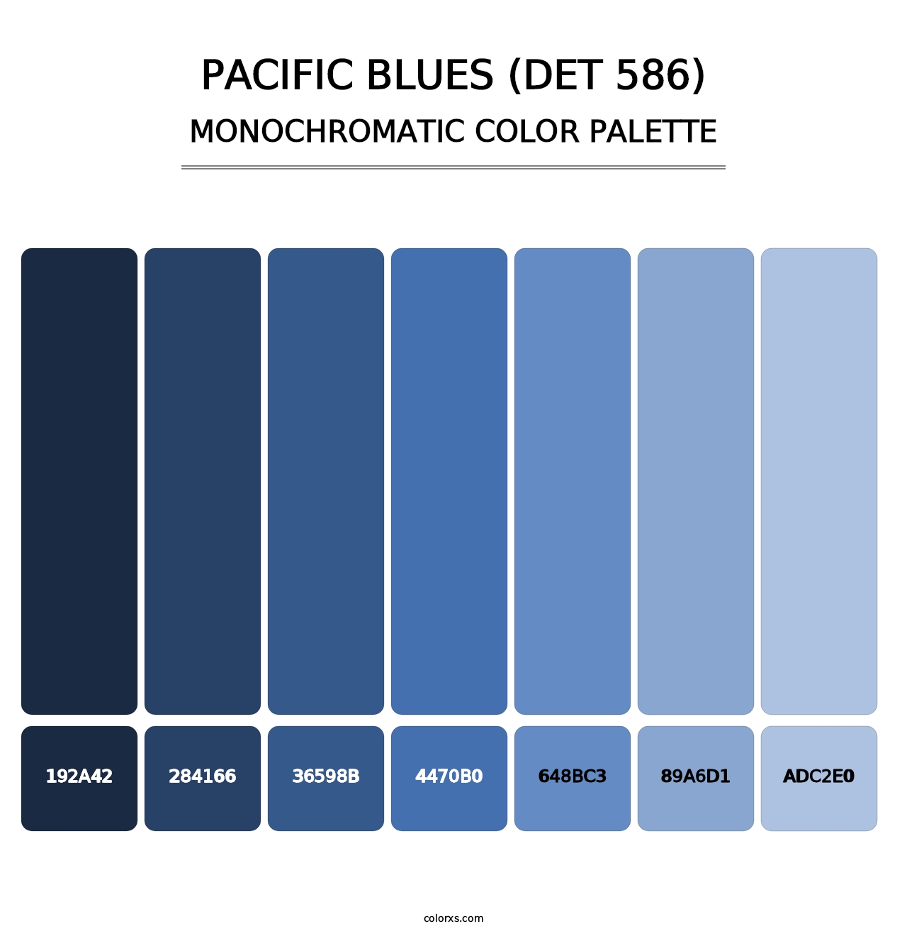 Pacific Blues (DET 586) - Monochromatic Color Palette