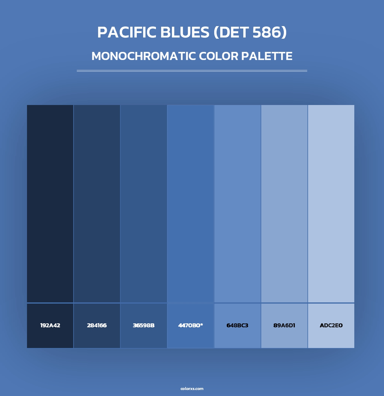 Pacific Blues (DET 586) - Monochromatic Color Palette