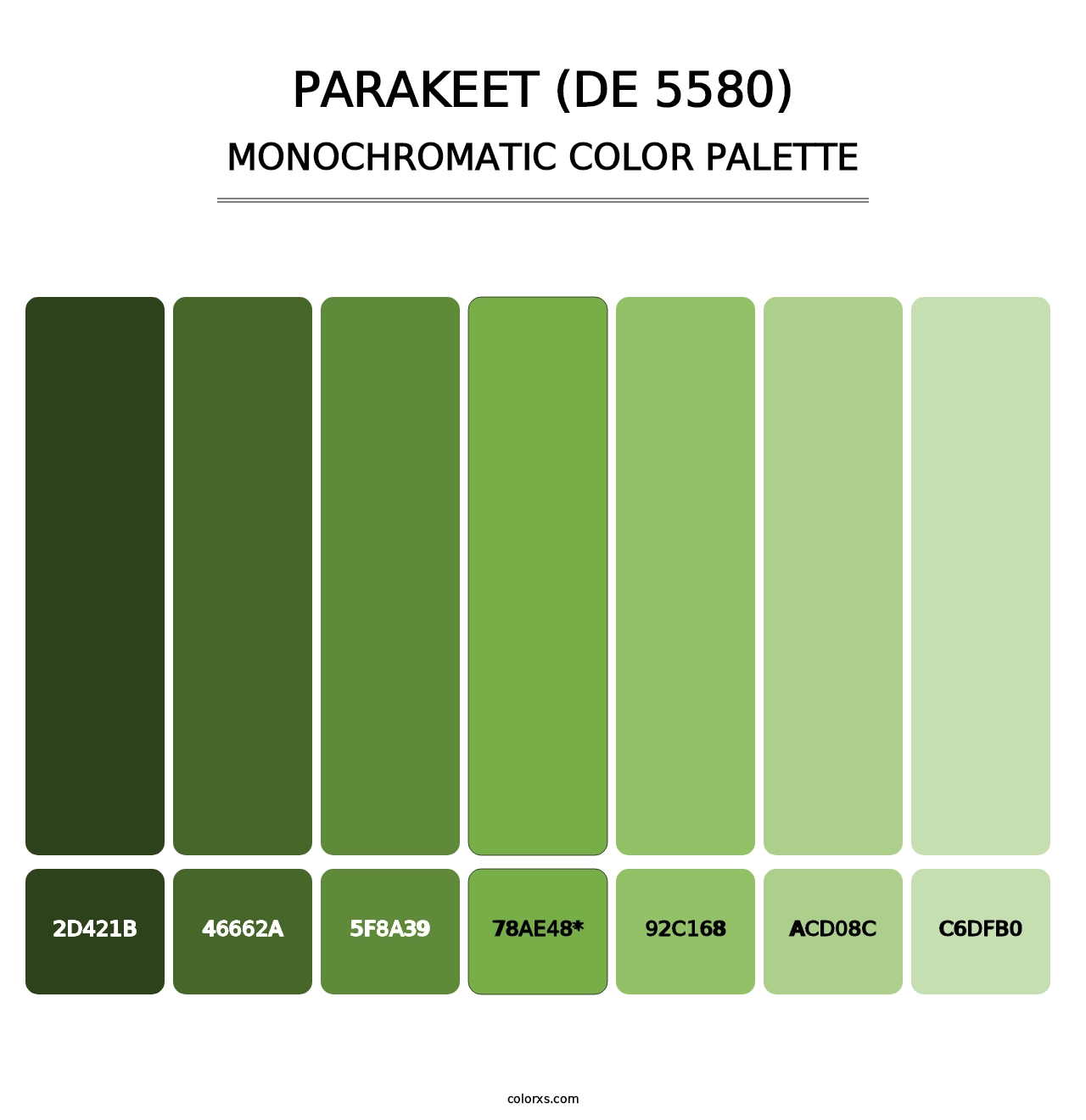 Parakeet (DE 5580) - Monochromatic Color Palette