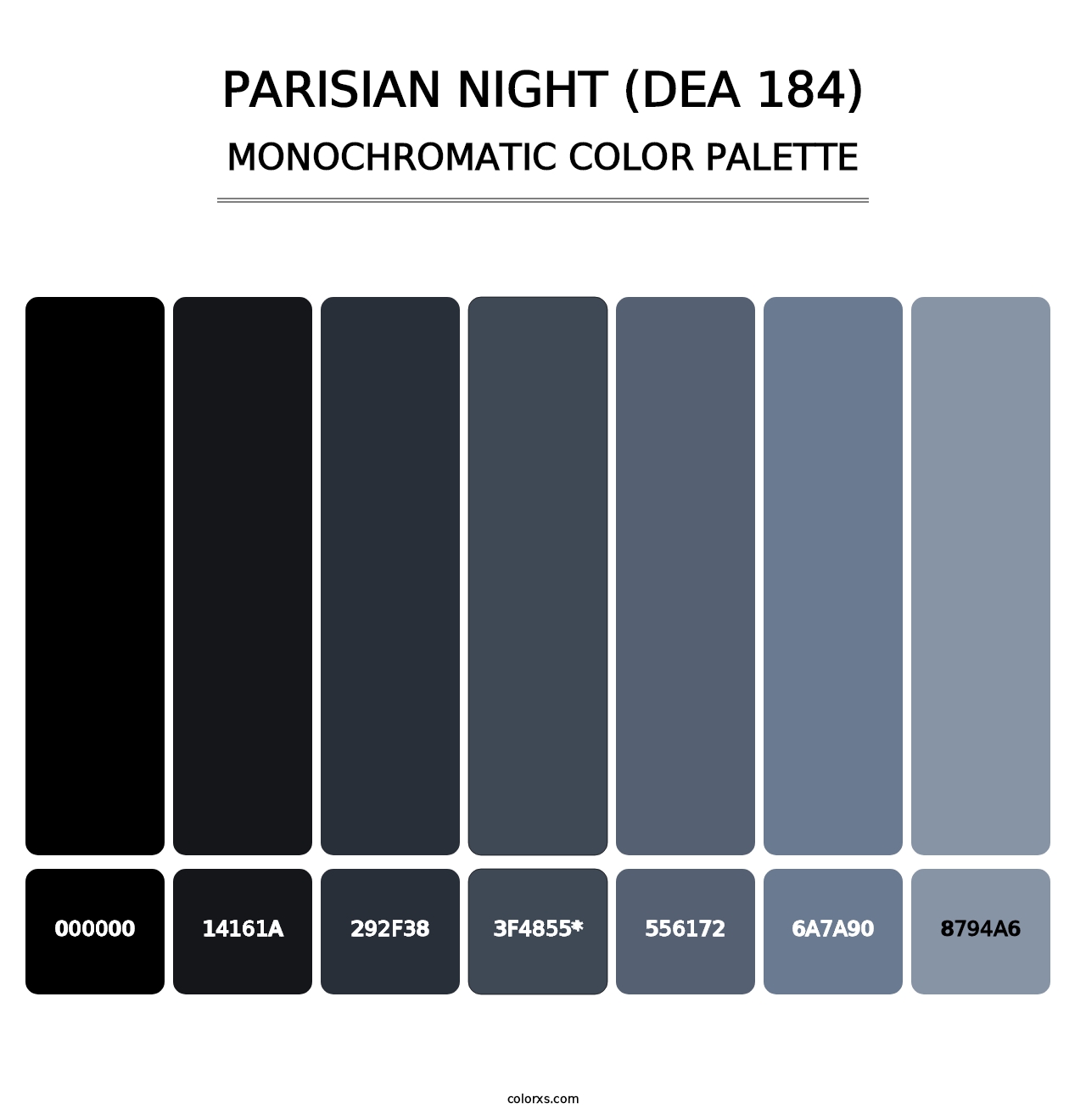 Parisian Night (DEA 184) - Monochromatic Color Palette